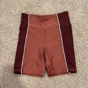 Abercrombie & Fitch YPB YOUR PERSONAL BEST Bike Athletic Shorts in Two-tone Red